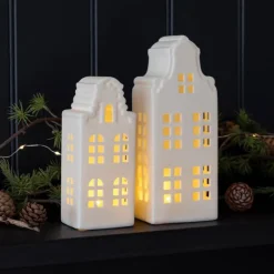 Matt ceramic LED decoration - Medium house