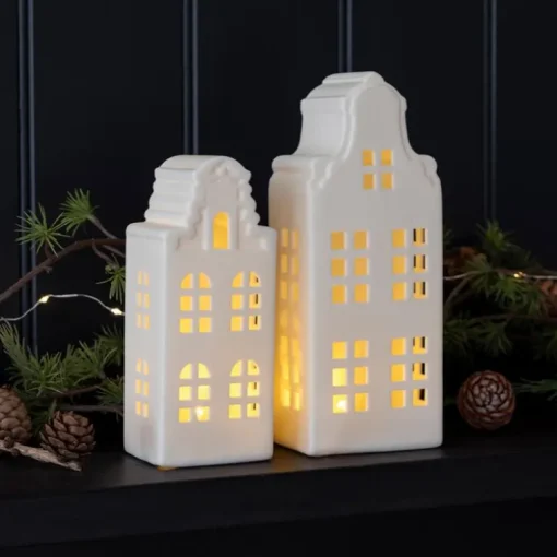 Matt ceramic LED decoration - Medium house