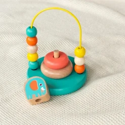 Mini bead loop and stacker wooden toy - Wild Wonders