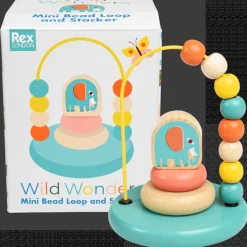 Mini bead loop and stacker wooden toy - Wild Wonders
