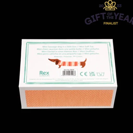Mini sausage dog in a little box - Sausage Dog soft toy
