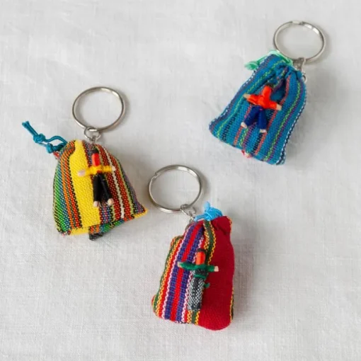 Mini worry doll amulet with keyring - Assorted (SINGLE)