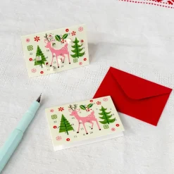 Miniature advent calendar Christmas card - 50s Christmas