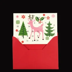 Miniature advent calendar Christmas card - 50s Christmas