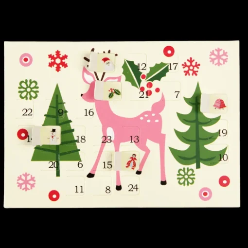 Miniature advent calendar Christmas card - 50s Christmas