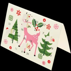 Miniature advent calendar Christmas card - 50s Christmas