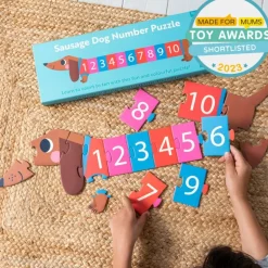 Number floor puzzle (16 pieces) - Sausage Dog