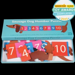 Number floor puzzle (16 pieces) - Sausage Dog