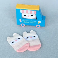 Pair of baby socks - Pink owl