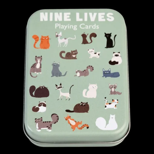 Playing cards in a tin - Nine Lives
