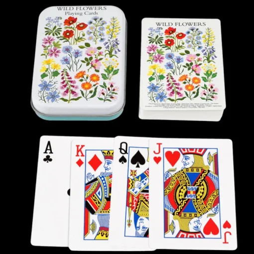 Playing cards in a tin - Wild Flowers
