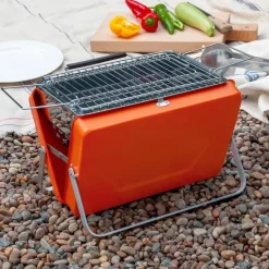 Portable suitcase BBQ - Burnt orange