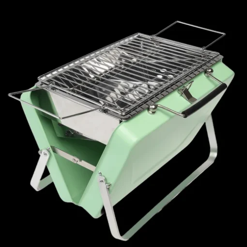 Portable suitcase BBQ - Pistachio green