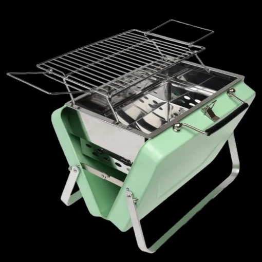 Portable suitcase BBQ - Pistachio green