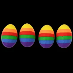 Rainbow egg erasers (set of 4)