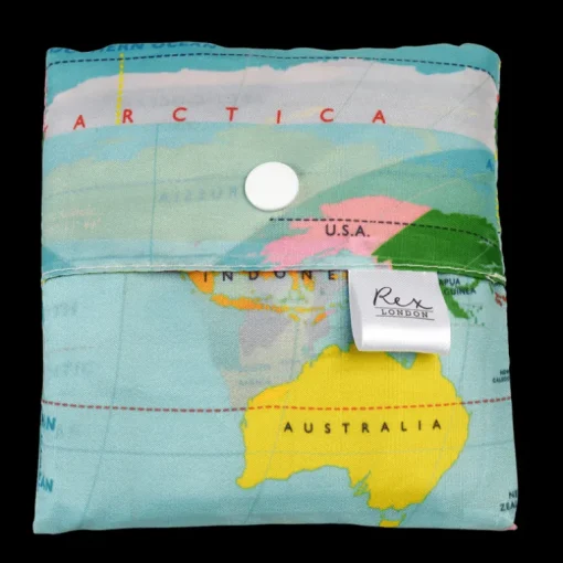 Recycled foldaway shopper bag - World Map