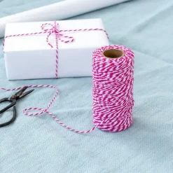 Roll of twine (100m) - Pink and white