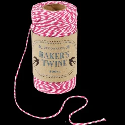 Roll of twine (100m) - Pink and white