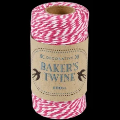 Roll of twine (100m) - Pink and white