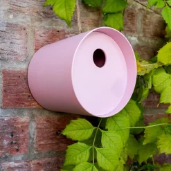 Round bamboo fibre birdhouse - Pink