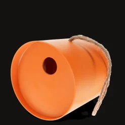 Round bamboo fibre birdhouse - Orange