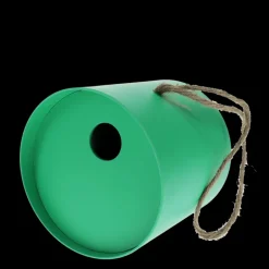 Round bamboo fibre birdhouse - Green