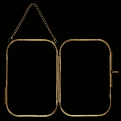 Rounded hanging brass frame 10x15cm