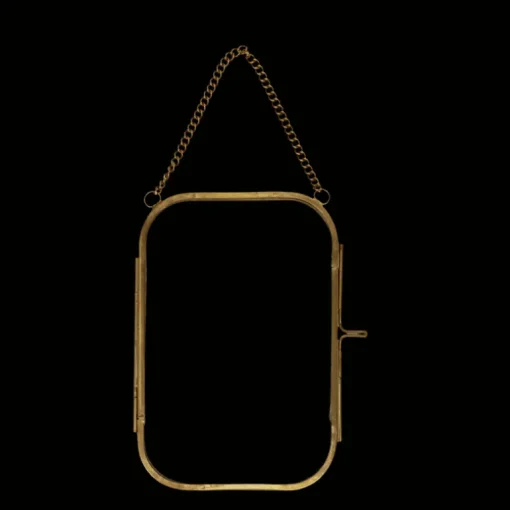 Rounded hanging brass frame 10x15cm