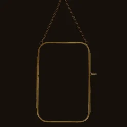 Rounded hanging brass frame 13x20cm