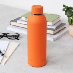 Rubber coated steel bottle 500ml - Orange