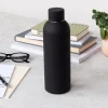 Rubber coated steel bottle 500ml - Black