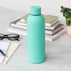 Rubber coated steel bottle 500ml - Mint green