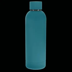 Rubber coated steel bottle 500ml - Petrol blue