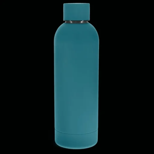 Rubber coated steel bottle 500ml - Petrol blue