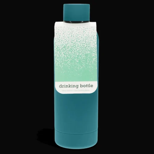 Rubber coated steel bottle 500ml - Petrol blue