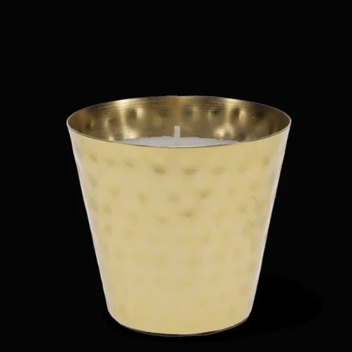 Scented candle - Gold tone hammered metal