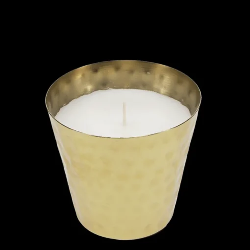 Scented candle - Gold tone hammered metal