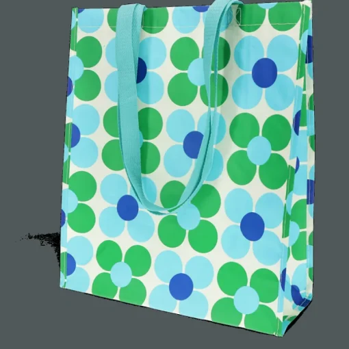 Shopping bag - Daisy blue and green
