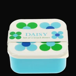 Snack boxes (set of 3) - Blue and Green Daisy