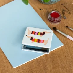 Square pocket mirror - Sausage Dog