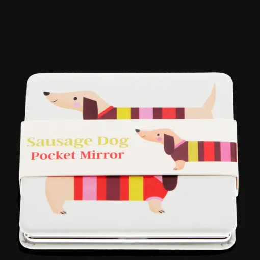 Square pocket mirror - Sausage Dog