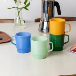 Stacking glass coffee cup 280ml - Mint green