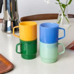 Stacking glass coffee cup 280ml - Mint green