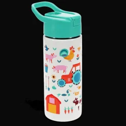 Stainless steel bottle with push button lid 500ml - Farmyard