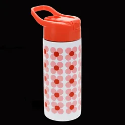 Stainless steel bottle with push button lid 500ml - Pink daisy