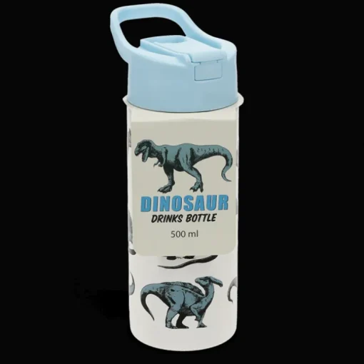 Stainless steel bottle with push button lid 500ml - Dinosaur