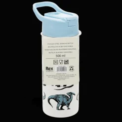 Stainless steel bottle with push button lid 500ml - Dinosaur