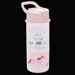 Stainless steel bottle with push button lid 500ml - Unicorn