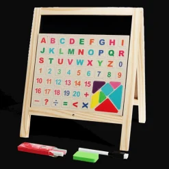 Tabletop blackboard and whiteboard easel set