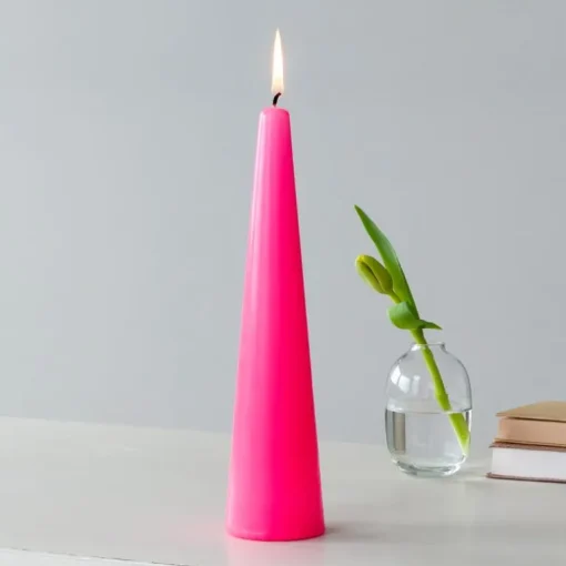 Tall cone candle - Bright Pink